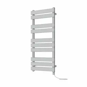 Rinse Bathrooms Electric Flat Panel Heated Towel Rail Chrome Bathroom Ladder Radiator Warmer 1000x450mm 600W