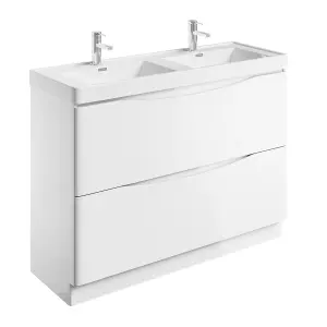 Eden 1200mm Floorstanding Vanity Unit in Gloss White & Resin Basin