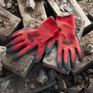 Synthetic Red & black Gloves, Large