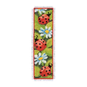 B/MARK LADYBIRDS - Counted Cross Stitch Kit: Bookmark: Ladybirds - Vervaco