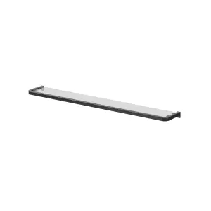 GoodHome Elland Matt Black Wall-mounted Bathroom Shelf (D)12cm (H)2cm (L)60cm