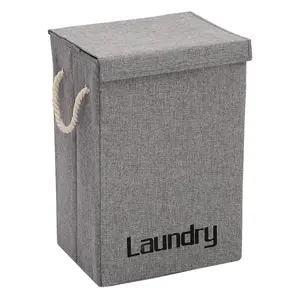 Fabric Laundry Hamper with Handles Grey