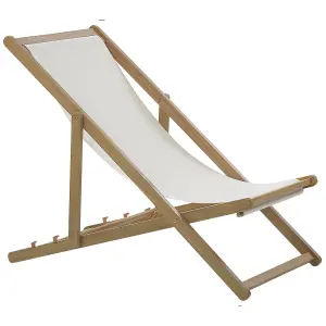 Sun Lounger Wood Light Brown ANZIO