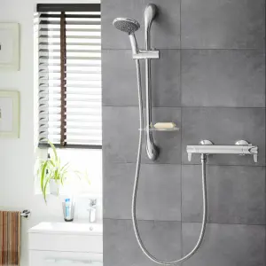 Triton Leona Gloss Chrome effect Wall-mounted Thermostatic Mixer Shower