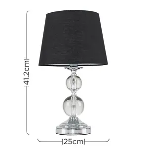 Feist 44.5Cm Clear Table Lamp Black / Not Included