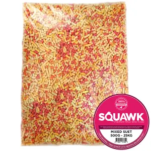 2.5kg SQUAWK Mixed Suet Pellets - High Energy Mealworm Berry Wild Garden Bird Food