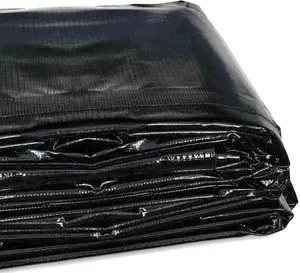 Large Black Tarpaulin, Durable, Water, UV Resistant Tarp Plastic Sheet - Ground Sheet for Versatile Use 5m x 5m with 4 Tarp Clips