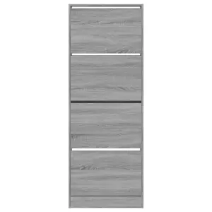 Shoe Cabinet Grey Sonoma 60x21x163.5 cm Engineered Wood