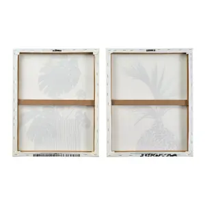 Leaves Green Canvas art, Set of 2 (H)50cm x (W)40cm