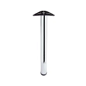 870mm Worktop Support Leg Breakfast Bar Polished Chrome Adjustable Foot 60mm Diameter