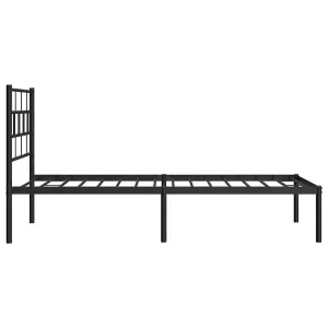 Berkfield Metal Bed Frame with Headboard Black 80x200 cm