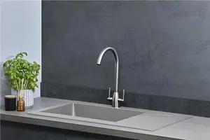 Liquida KAV860CG 1.0 Bowl Composite Reversible Grey Kitchen Sink And Waste Kit