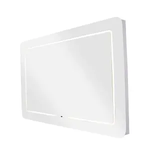 Croydex Flexi-fix Chaumont Rectangular Wall-mounted Bathroom & WC Illuminated mirror (H)60cm (W)90cm