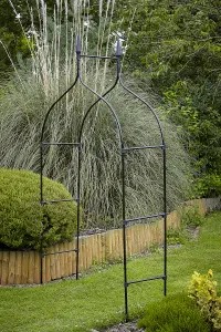 Black Gothic Metal Garden Arch Plant Rose Trellis Support