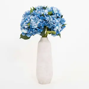 Blooming Artificial - 12 of Artificial Hydrangea Flower Stems - Indoor Use