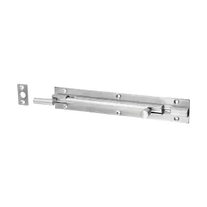 Timco - Necked Barrel Bolt - Satin Chrome (Size 150 x 25mm - 1 Each)