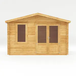 Waltons Wooden Log Cabin 4m x 3m Retreat Summerhouse Garden Room - 34mm Double Glazed