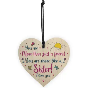 Special Friendship Gifts Hanging Wooden Heart Birthday Gift For Best Friend Sister