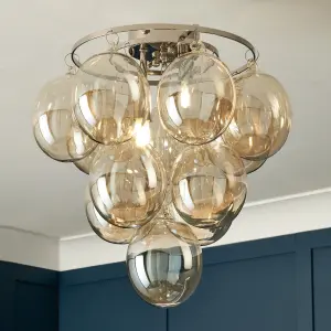 Litecraft Visconte Maiori Champagne Large Flush Ceiling Light