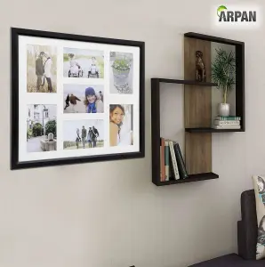 Arpan MDF Multi Aperture Photo Frame 7 Aperture (3- 4x6" & 4-6x4") Black