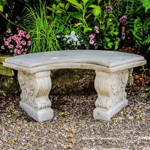 Stunning Classic Stone Garden Bench Loveseat