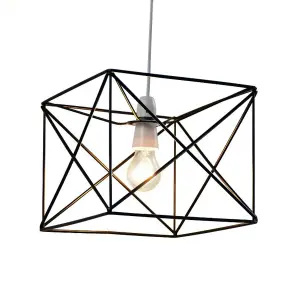 First Choice Lighting Geosphere Matt Black with Brushed Gold Easy Fit Lightshade