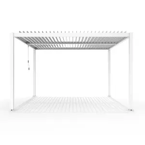 Primrose Living Deluxe White Veranda with Louvered Shutter Roof 3m x 3m