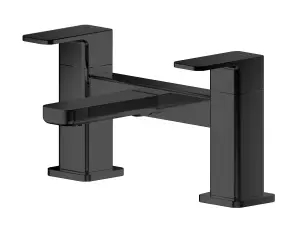 Square Deck Mounted Bath Filler Tap - Matt Black