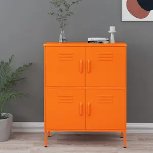 Berkfield Storage Cabinet Orange 80x35x101.5 cm Steel