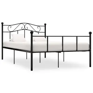 Berkfield Bed Frame Black Metal 140x200 cm