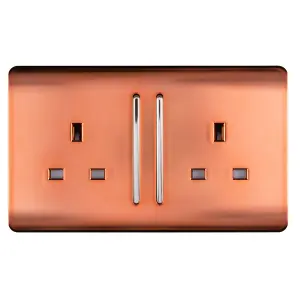 Trendiswitch COPPER 2 Gang Long Switched Socket