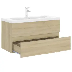 Berkfield Sink Cabinet with Built-in Basin Sonoma Oak Engineered Wood