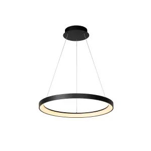 Lucide Vidal Modern Pendant Light 58cm - LED Dim. - 1x48W 2700K - Black