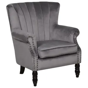 Wingback Chair SVEDALA Velvet Grey