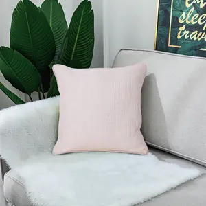 Hopelynn Striped Square Throw Cushion Blush Pink