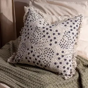 Yard Hara Woven Fringed Feather Filled Cushion