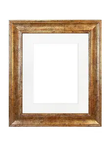 Scandi Gold Frame with White Mount for Image Size 10 x 8 Inch