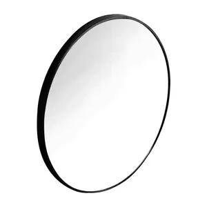 Baum Metal Flat Wall Mirror Black / 50 cm H x 50 cm W