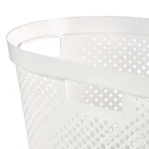 Curver Infinity White Dot Plastic Laundry basket, 40L