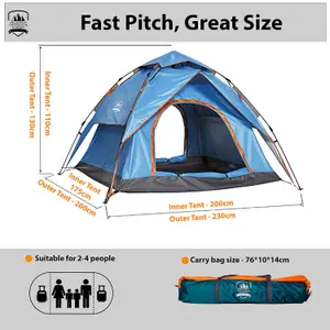 Instant Pop Up 4 Man Dome Tent