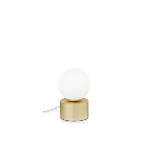 Luminosa PERLAGE Globe Table Lamp Brass, In-Built Switch, Non-Dim