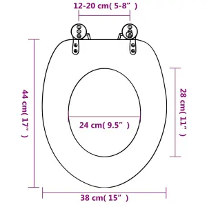 WC Toilet Seat with Soft Close Lid MDF Starfish Design