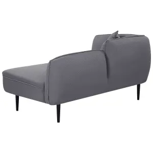 Left Hand Boucle Chaise Lounge Dark Grey CHEVANNES