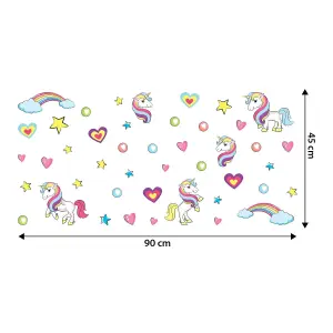 Walplus Unicorn Kids Sticker PVC Pink