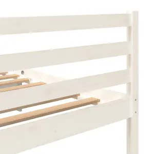 Berkfield Bed Frame White Solid Wood 180x200 cm 6FT Super King