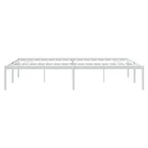 Berkfield Metal Bed Frame White 140x200 cm