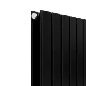 Designer Flat Radiator - 1600 x 420mm - Black