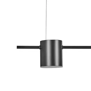 5 Light Metal LED Pendant Lamp Black SESTRA