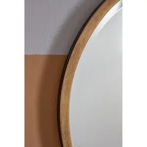 Thora Metal Flat Wall Mirror Higgins Round Mirror Antique Gold / 60cm H x 60cm W