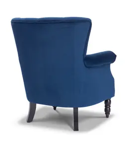 Velvet Blue Liana Accent Wingback Chair